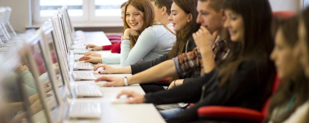 Students in a classroom at Radom Academy of Economics